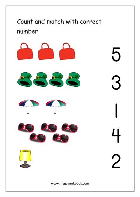 Numbers up to 5.
